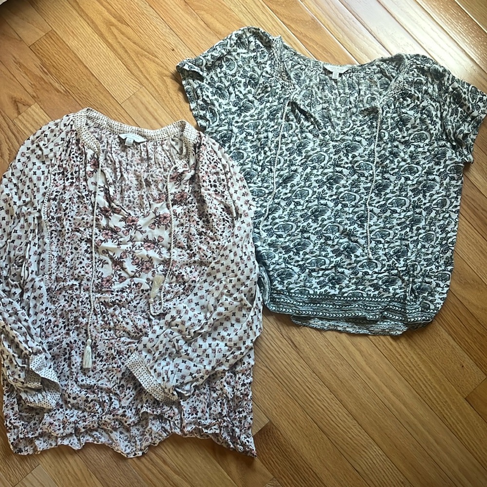 TWO LUCKY BRAND BLOUSES (SIZE L)